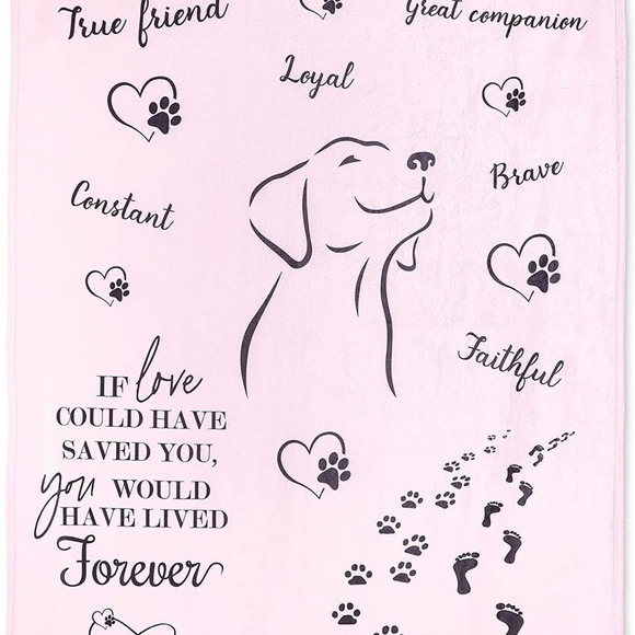 Dog Memorial Blanket with Heartfelt Sentiment Beautiful Dog Rememberance Gift - Picture 3 of 6